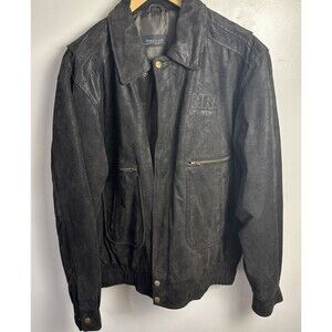 NRA Lifetime Member Suede Leather Jacket Large Black Burk's Bay True Patriot